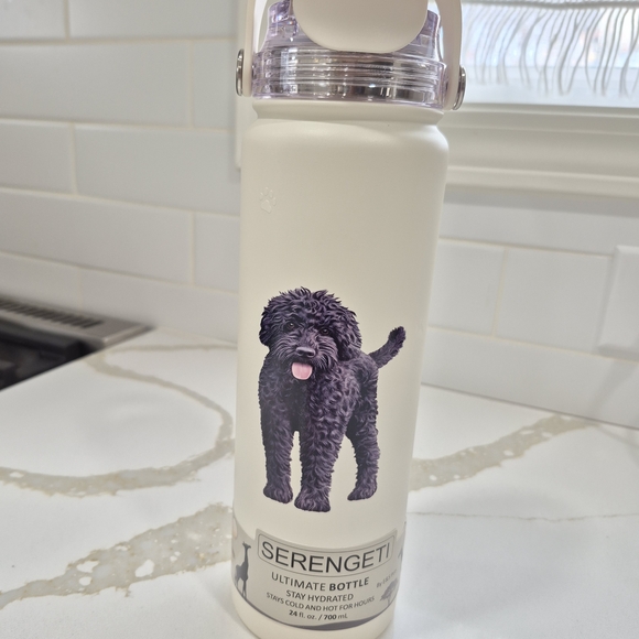 Serengeti Other - Black Labradoodle Serengeti Ivory Water Bottle